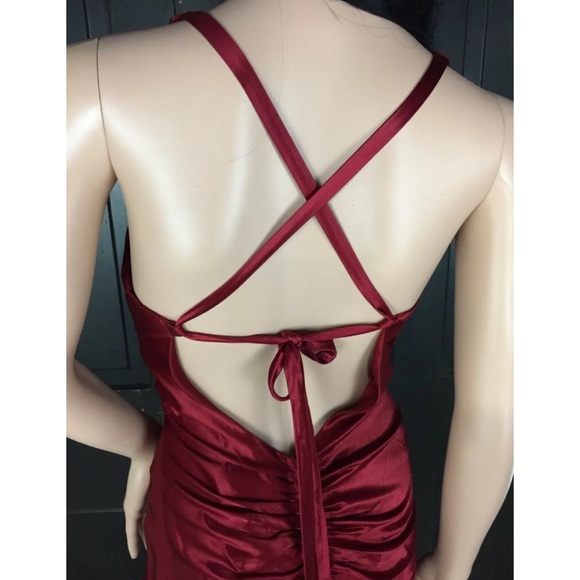 NIKI LIVAS Beaded Open Ruched Back Formal Dress - Picture 3 of 4